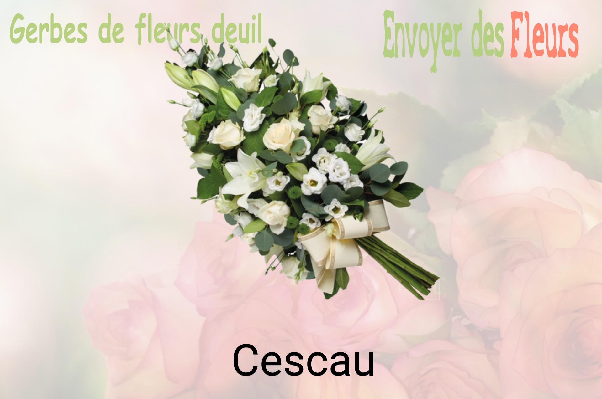 Gerbe de fleurs de deuil livrée à Cescau